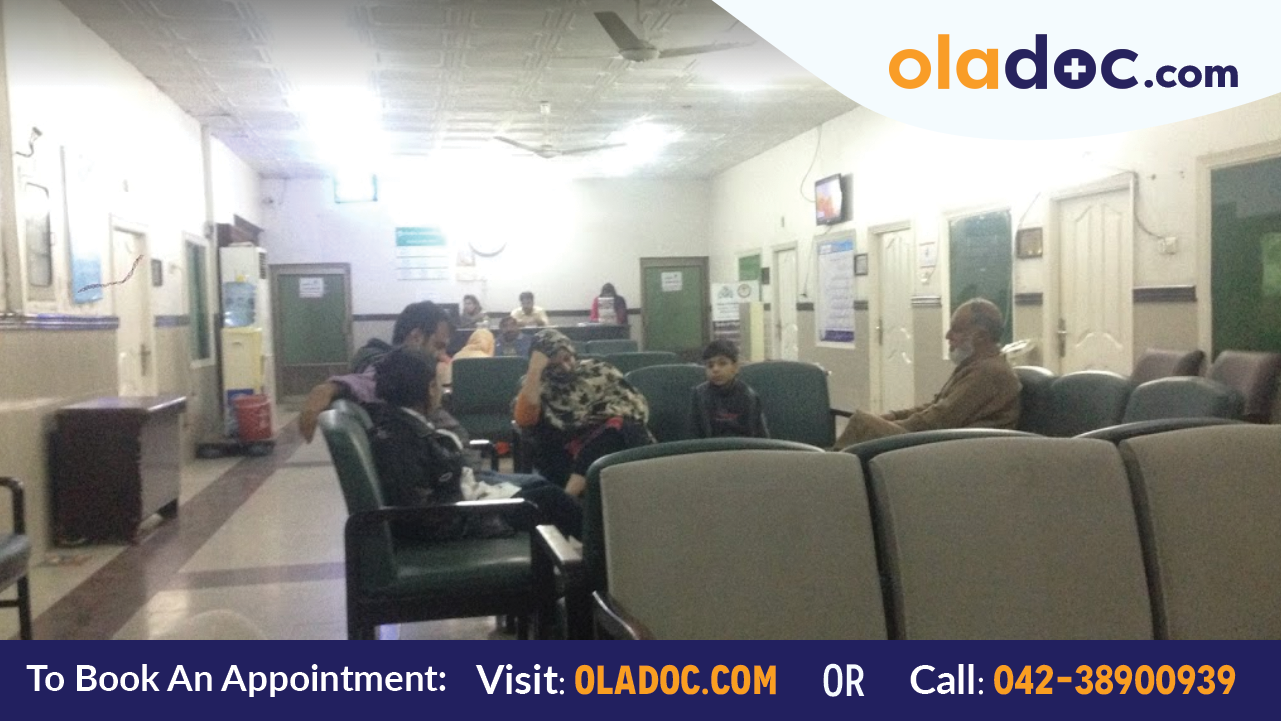 Waiting area at Faisal Hospital Faisalabad 